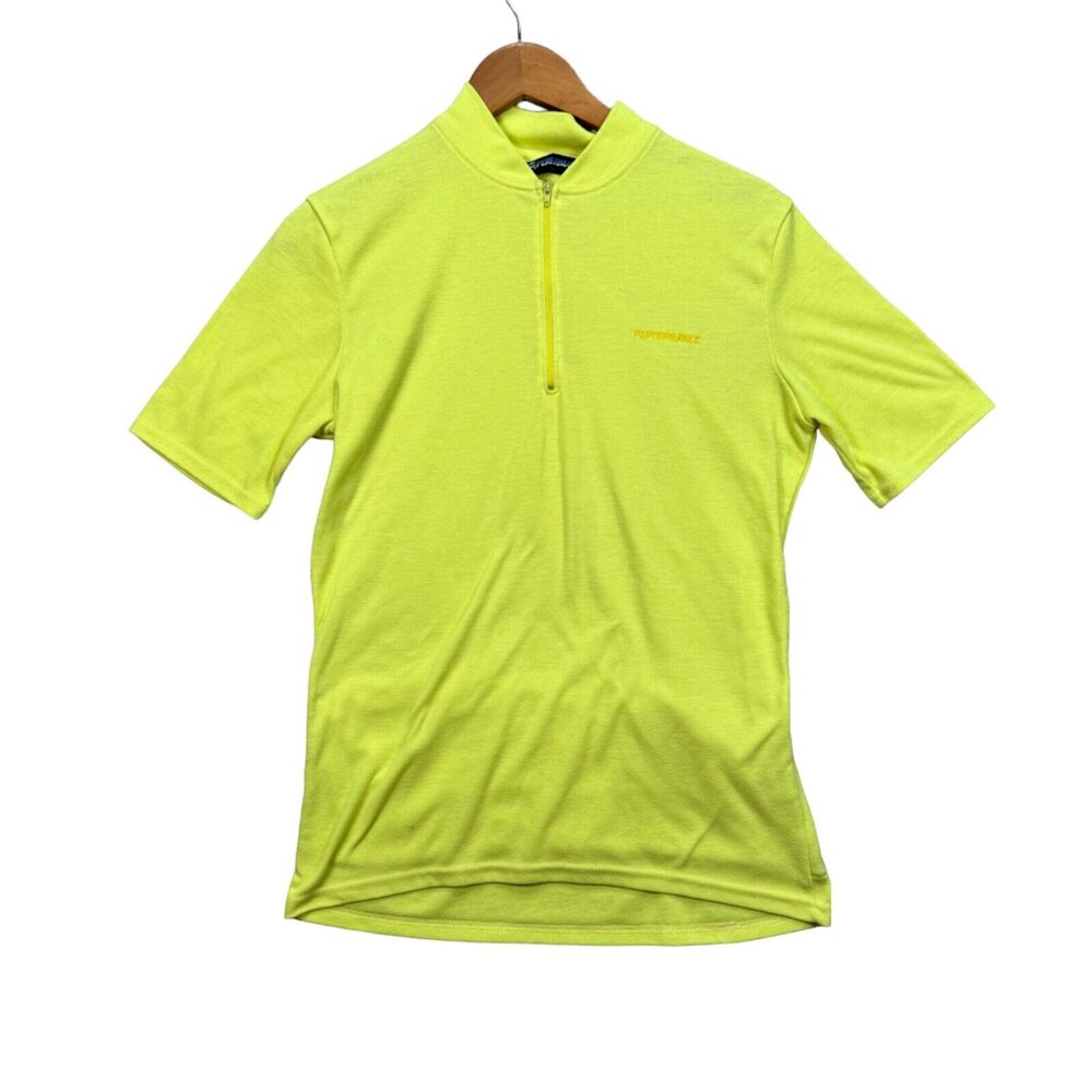 Performance US Cycling Teams Cycle Jersey Men's 80s Fuzzy Yellow VTG Bike sz L